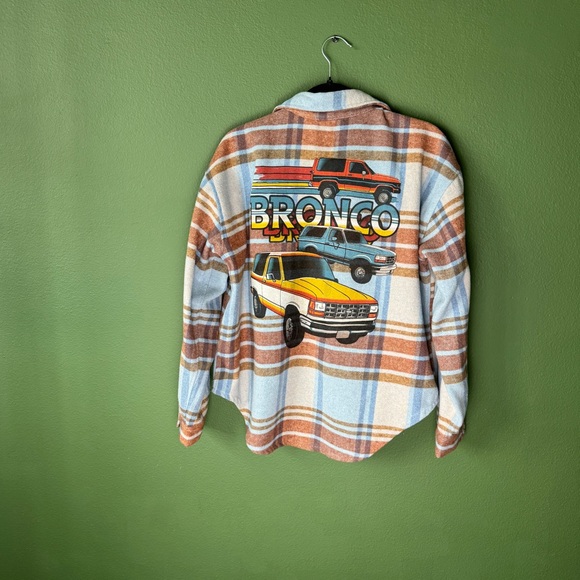 Ford Bronco Flannel Shacket Shirt Retro Grunge Official Ford Merch Women’s Small - Picture 3 of 7
